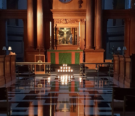 Space for Silence to think, be still or pray in St Bride's church every weekday