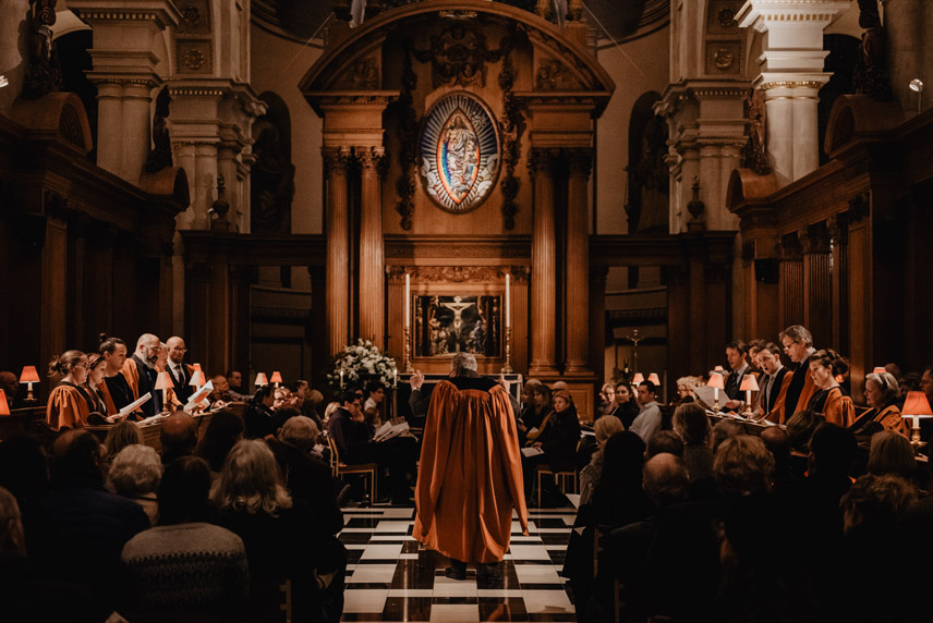 Christmas carol service at St Bride's Church, Fleet St