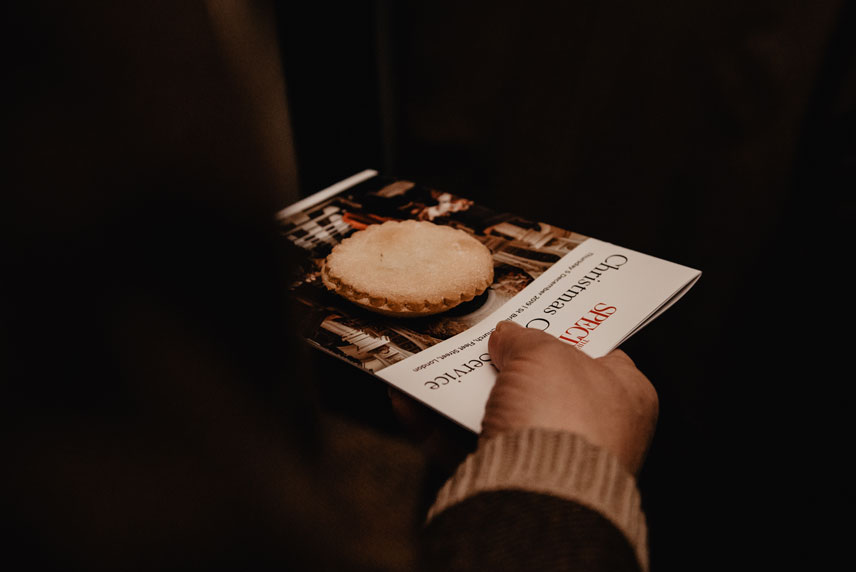 mince pie being served after Spectator carol service