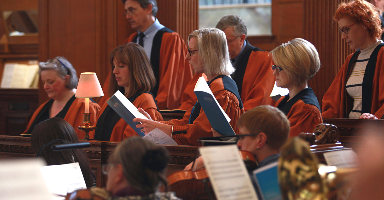 Soprano singers and orchestra performing at St Bride's Inspire service