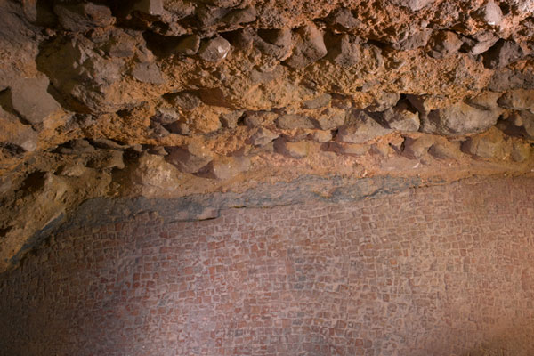 Roman pavement in crypt of St Brides by Peter Dazeley