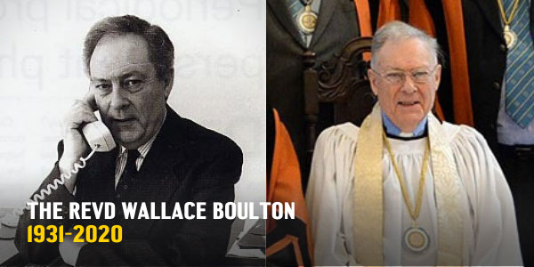 The Revd Wallace Bolton before and after his ordination and installment as Guide Chaplain