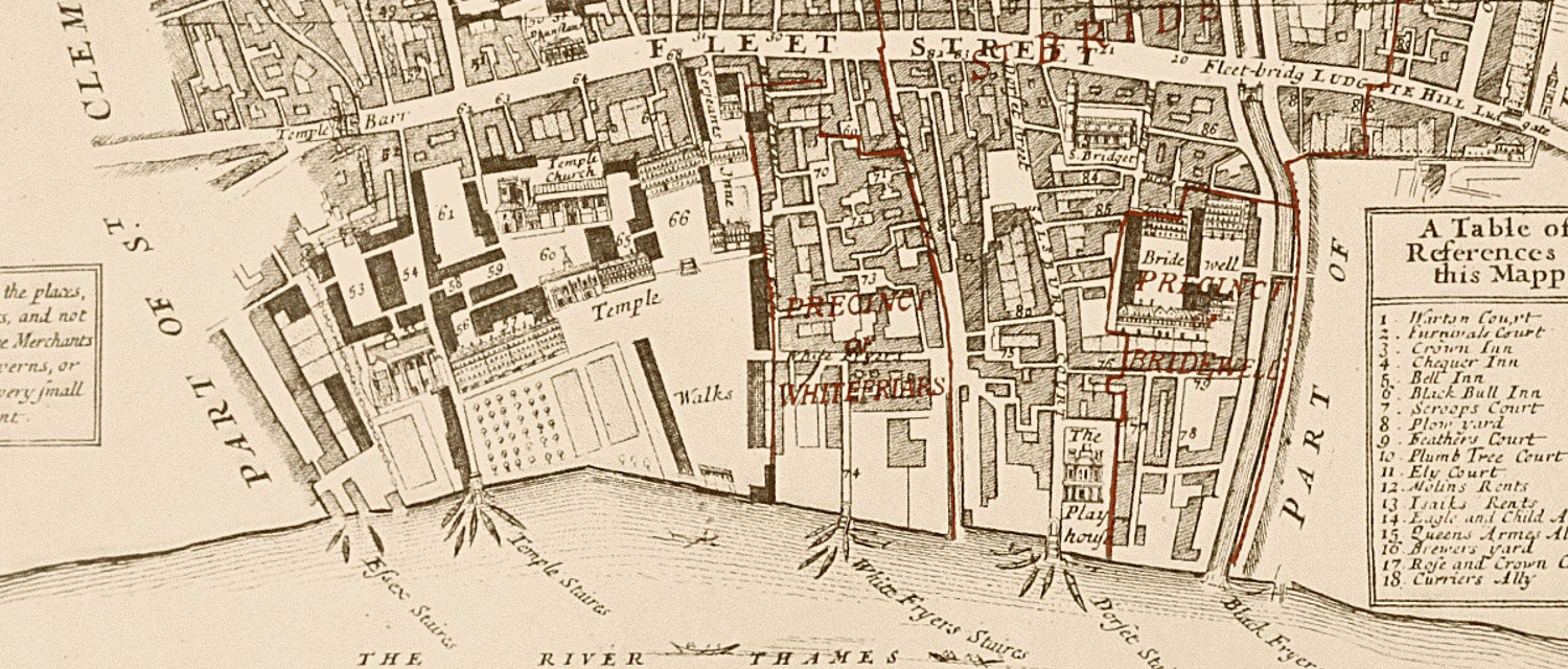 C18th map of Farringdon without