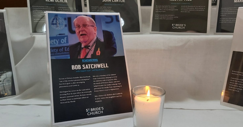 Bob Satchwell remembered on Journalists' Altar