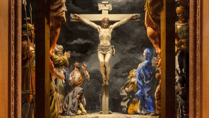 Painting of the Crucifixion by Glyn Jones