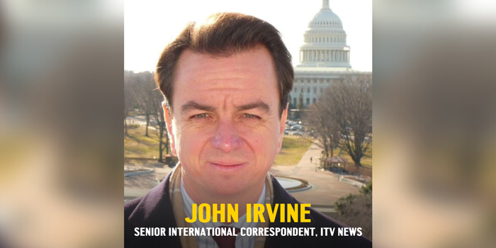John Irvine, Senior correspondent at ITV News outside the Washington State Capitol